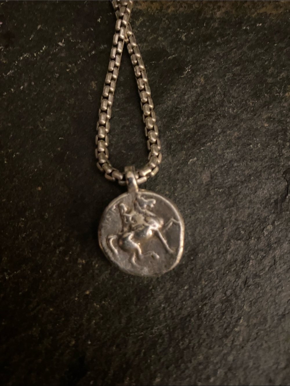 Sterling Silver Roman Greek Coin Pendant Necklace - Sterling Silver - Picture 5 of 5